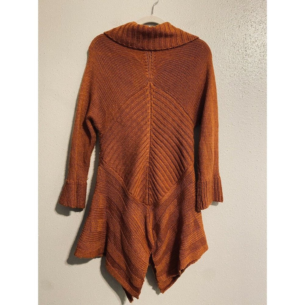 Slonl Ruffle Wool Blend Rust Cardigan Sweater - Picture 11 of 11